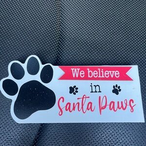 Santa Paws Dog Sign - Black and Red